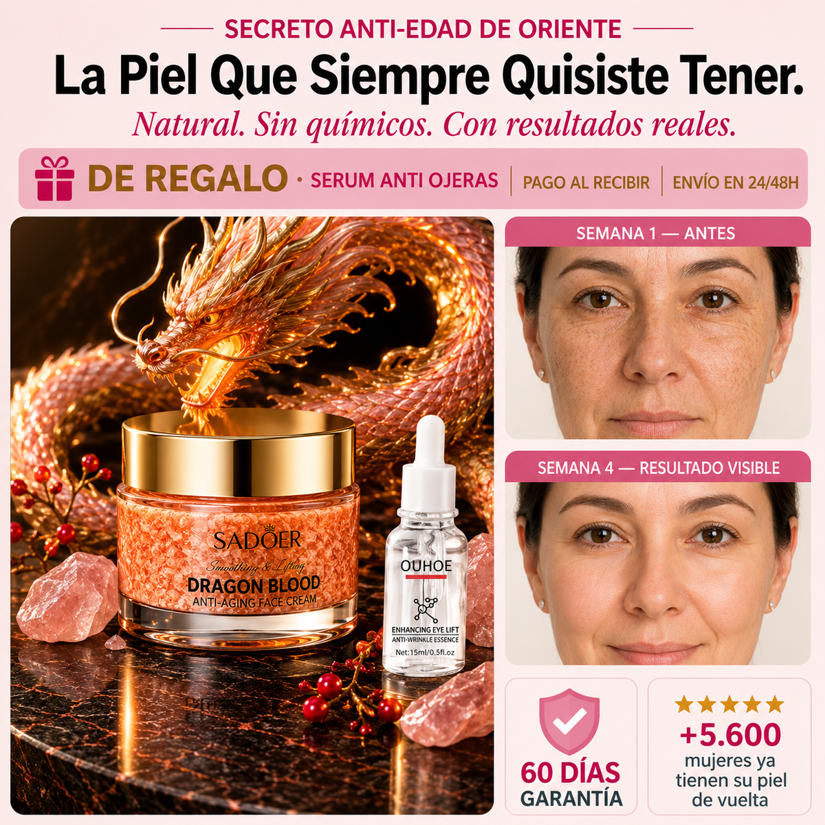 Dragón Blood - Crema hidratante antienvejecimiento con retinol placenta de dragón